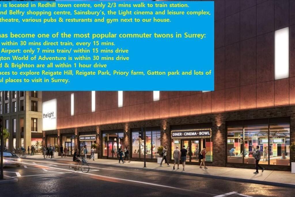 Redhill Town Centre 3 Bed House Near Gatwick Airport, Easy Commute To London Apartment Ngoại thất bức ảnh